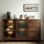 Modern Simple Black Walnut Wood Sideboard