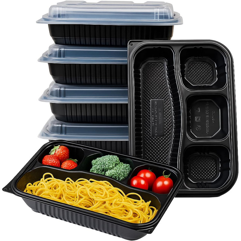 4 Compartment Takeaway Meal Prep Containers Pack Of 50