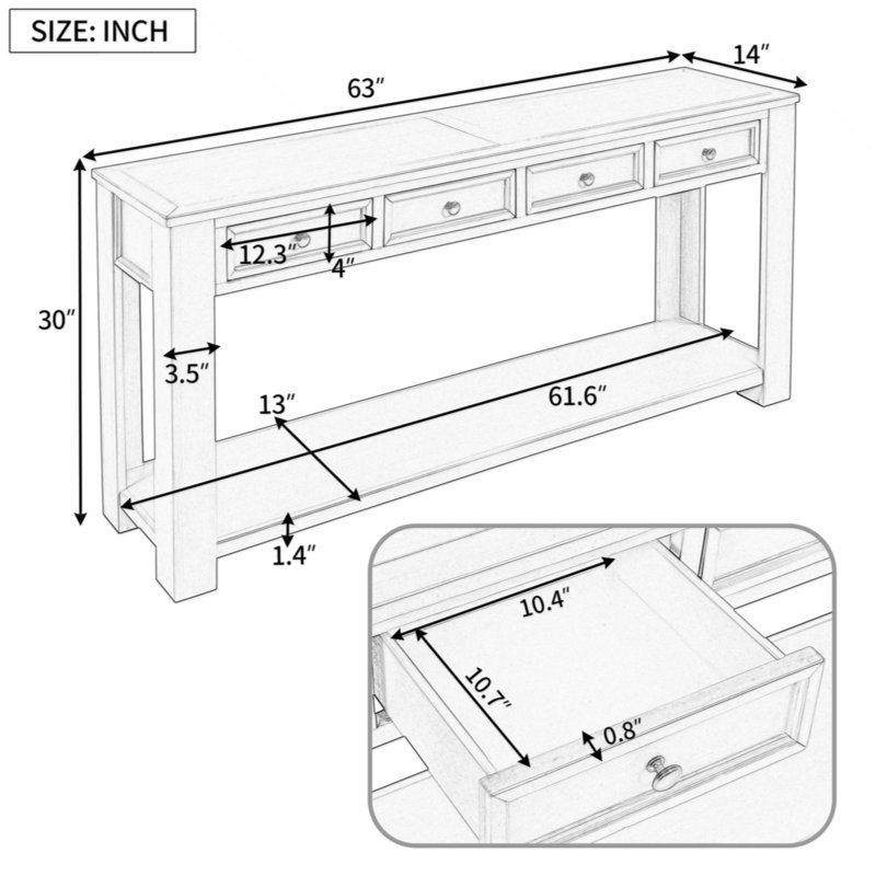 Bredyn Solid Wood Coffee Table