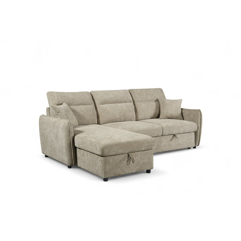 4 Seater Sofa Bed, Left Hand Facing, Beige