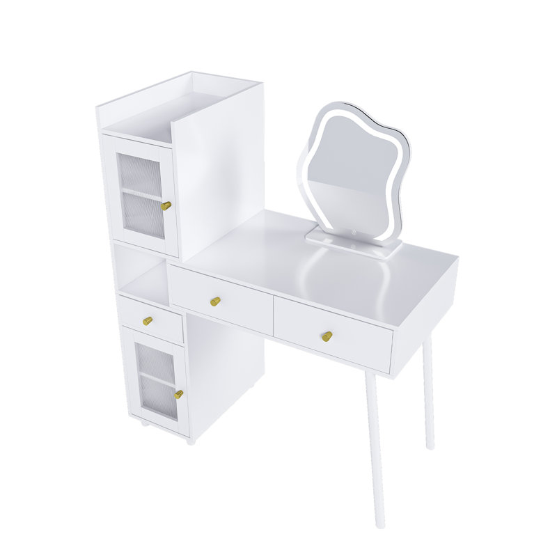 Vanity Dressing Table with LED Mirror & Storage