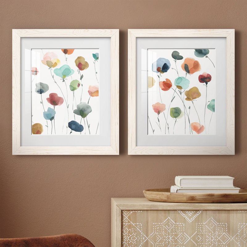 Ameelia Lollipop Garden I - ensemble de 2 peintures, H 24 po x l 36 po, Papier dans un cadre photo, White