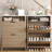 Fluted Shoe Storage Cabinet With 2 Flip Drawers