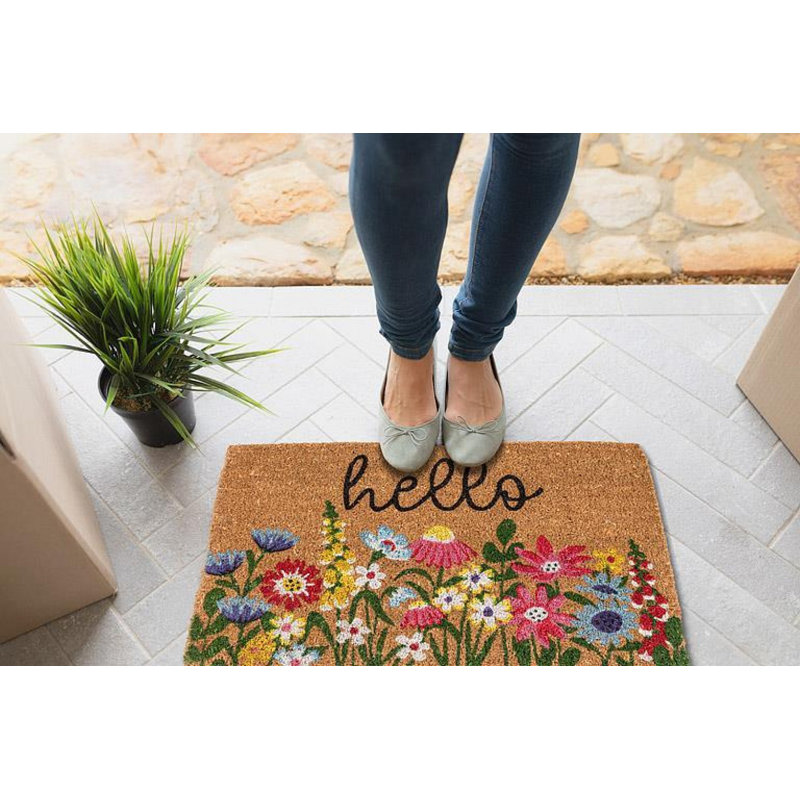 Bright Floral Hello Doormat