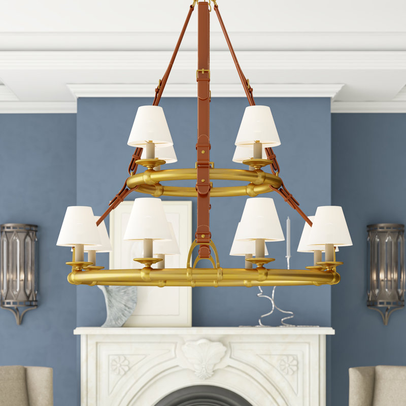 Ralph Lauren Westbury 12 Light Chandelier, Polished Nickel
