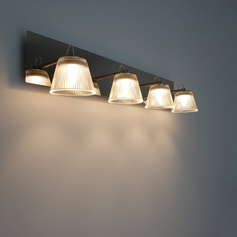 Meuble-lavaboe en nickel à del 4 lumières à luminosité réglable Atkin
