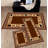 Ensemble de tapis 3 pièces noir/beige/brun à cabine de dépôt orignal Otsego