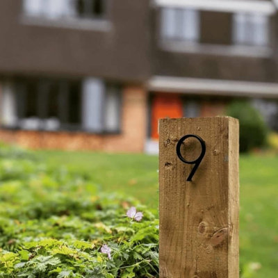 Numéro de maison flottant en acier inoxydable de 5 po, numéros de maison modernes en métal, numéro de décor de boîte aux lettres avec trousse de clou, enduit, signalétique de visibilité 911 (6) ou (9)