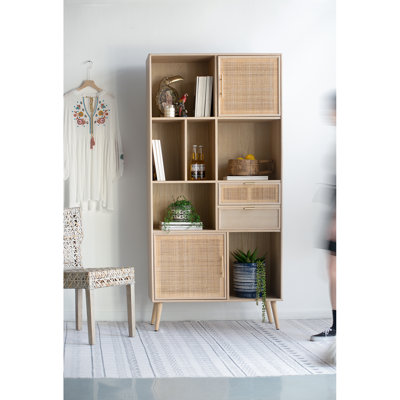  35.6" W x 14.2" D x 74.8" H Leininger Storage Bookcase