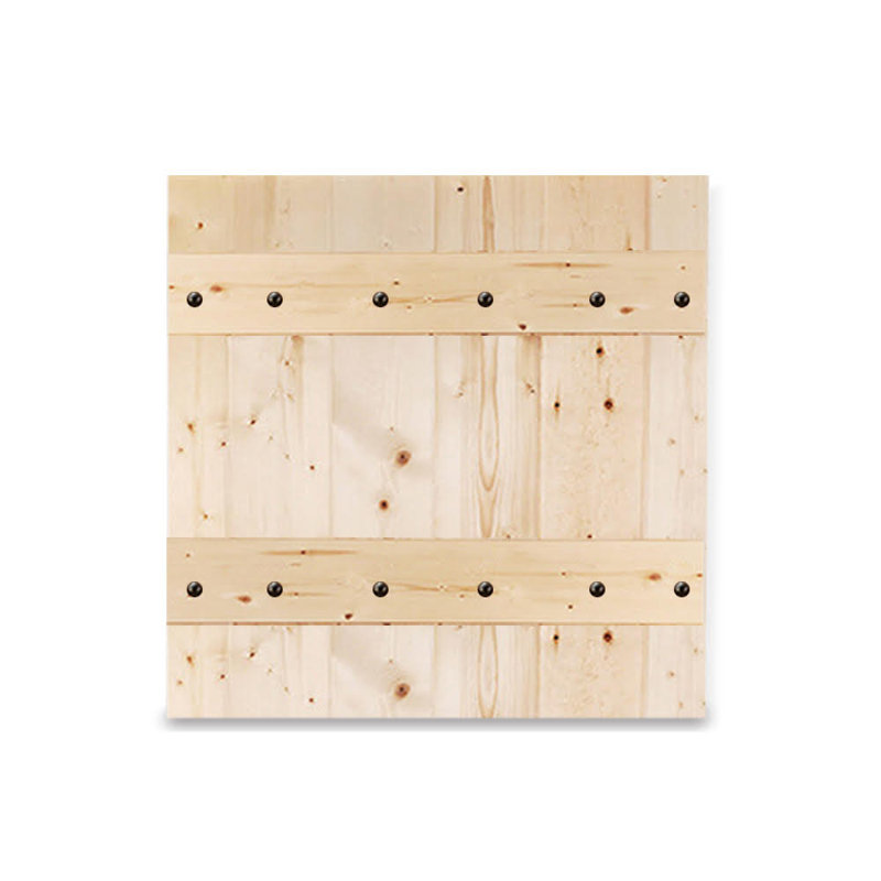 Porte de grange lambrissée peinte en bois sans trousse de quincaillerie d'installation, 42 po x 84 po, Brut
