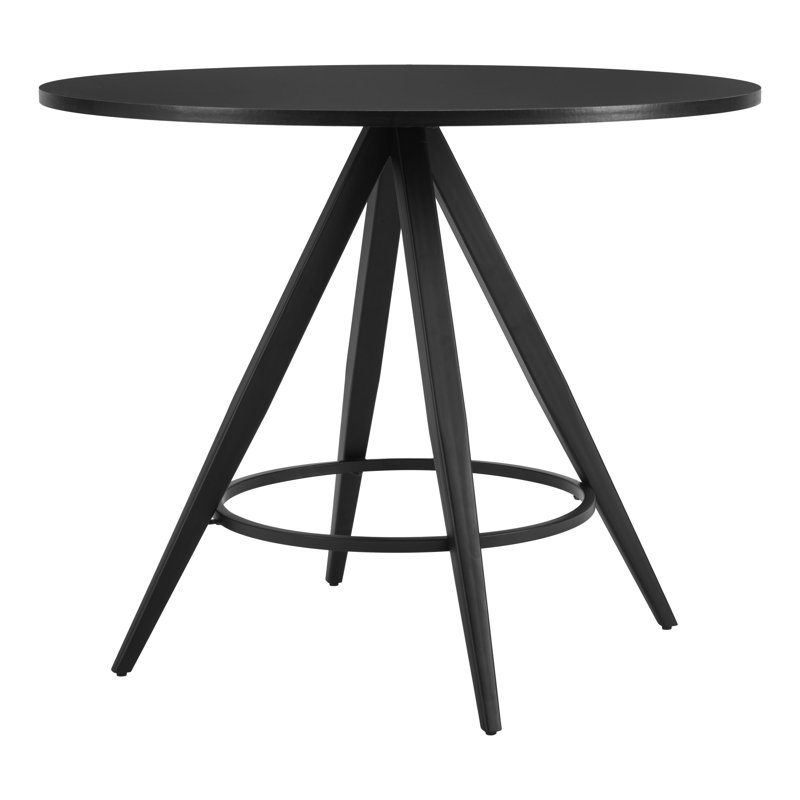 Kosumo Black Round MDF and Steel Dining Table