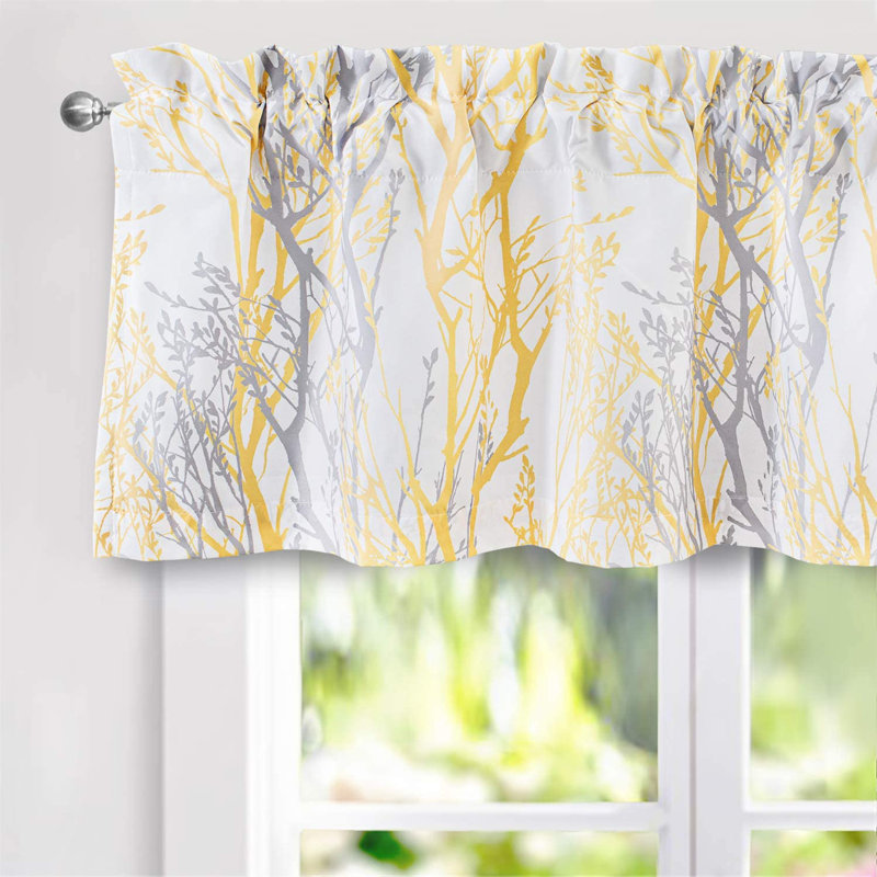 Cantonnière sur mesure 52 po Blann, Jaune, L 52 po x L 18 po