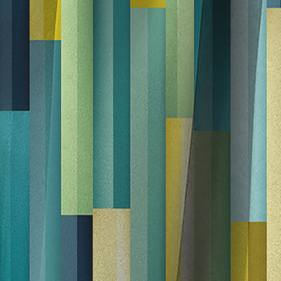 Green And Yellow Stripes Harmony II - Stripped Curtain - Blackout Striped Curtain - 1 Panels