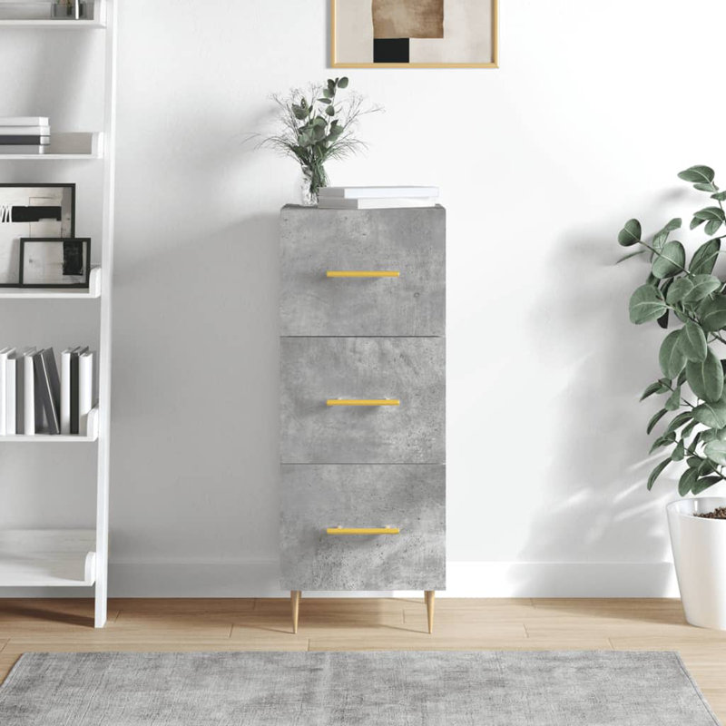 Iliff 3 - Drawer Standard Accent Chest, Concrete Grey