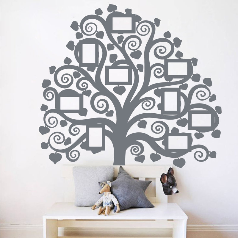 Décalcomanie murale images arbre familial, Gris orage