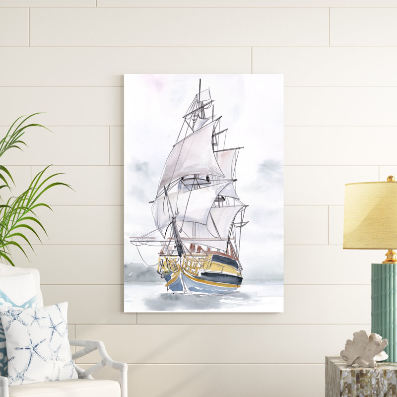 «Tall Ship II» par Jennifer Paxton Parker - peinture sur toile tendue, H 48 po x l 32 po