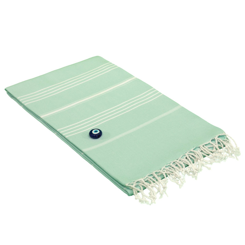 Serviette de plage en coton turc Pestemal, Aqua pâle