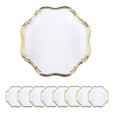 Paquet de 8 assiettes de présentation en plastique durables, 13 pouces, rehaussent le style avec style et polyvalence