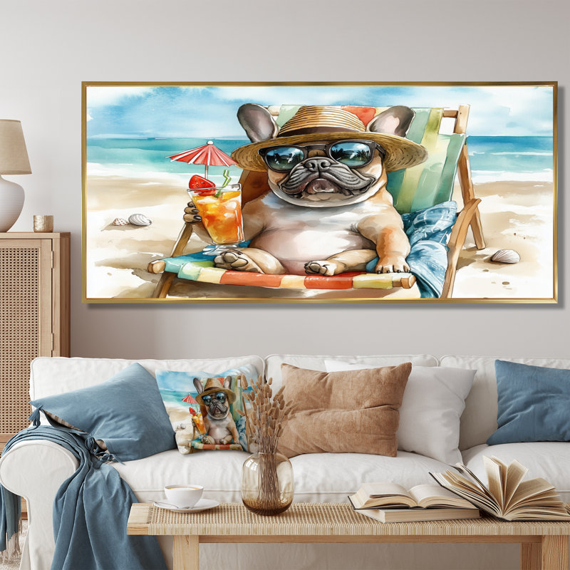 Sauve - reproductions encadrées d'animaux côtiers, Toile avec cadre flottant or, H 28 po x l 60 po x P 1,5 po
