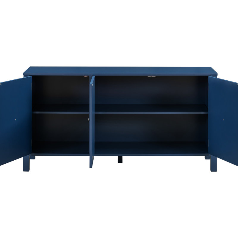 Élégant buffet Ustyle avec porte à tourbillon, et attrayant pour le salon à trois portes, porte d'entrée incurvée, entrée, bureau - bleu marine