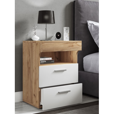 Eyuel 45cm W Manufactured Wood Bedside Table