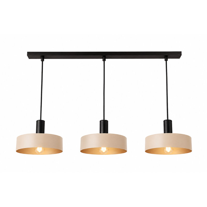 Bhayani 3 - Light Drum Pendant, Beige/Brown, Latte Black