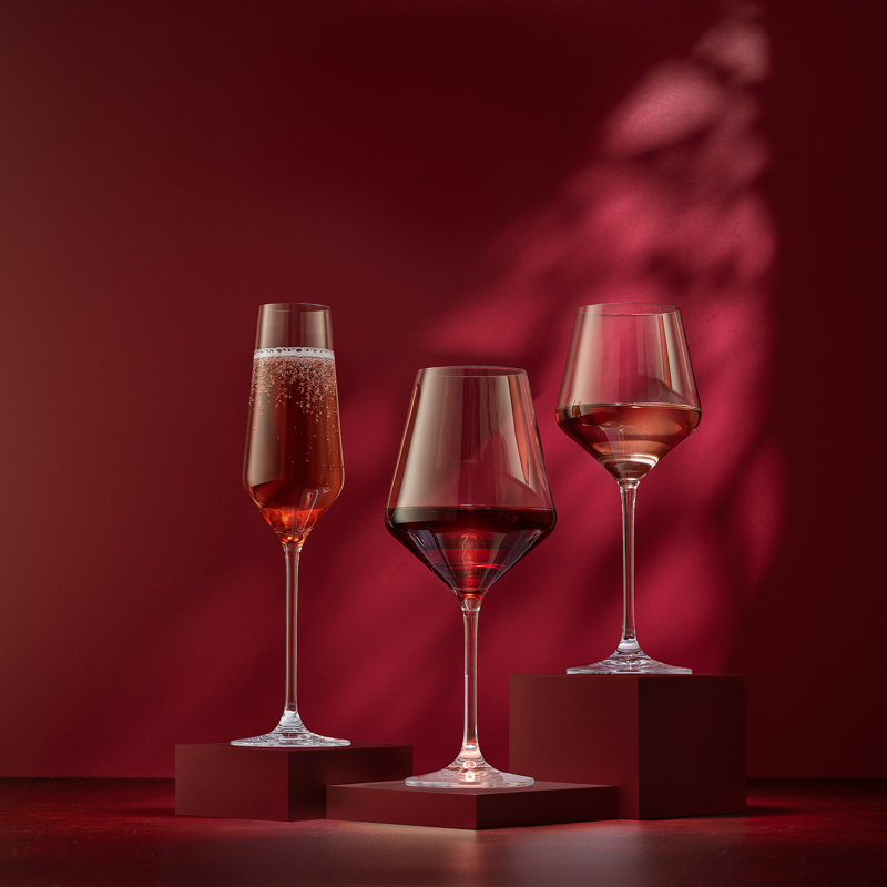 JoyJolt Layla Stemmed Champagne Flute Glasses, 7.5 oz.