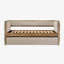 Lit de jour moderne 1pc avec lit gigogne escamotable beige Boucle touffeté chambre à coucher Mobilier de style transitionnel finition naturelle