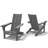 2 - Person Outdoor Folding Adirondack Chair Set With Side Table-1825318720