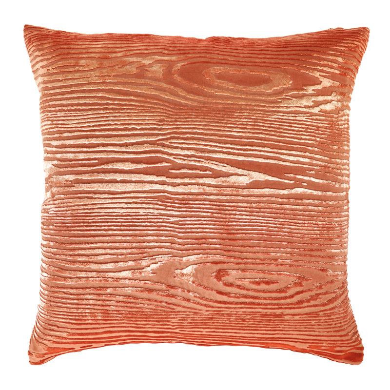 Woodgrain Rectangle Velvet Pillow Cover & Insert, Square 18"H x 18"W, Latte