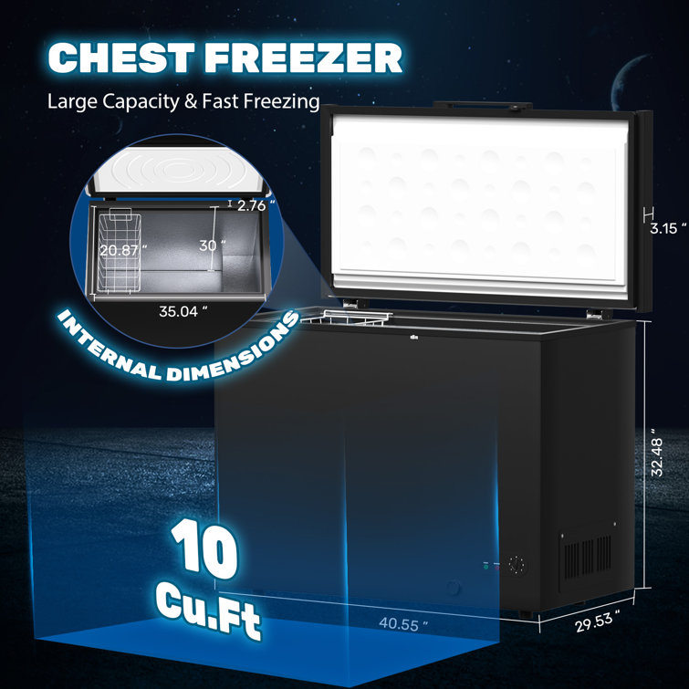 10.5 Cubic Feet Garage Ready Chest Freezer with Adjustable Temperature  Controls