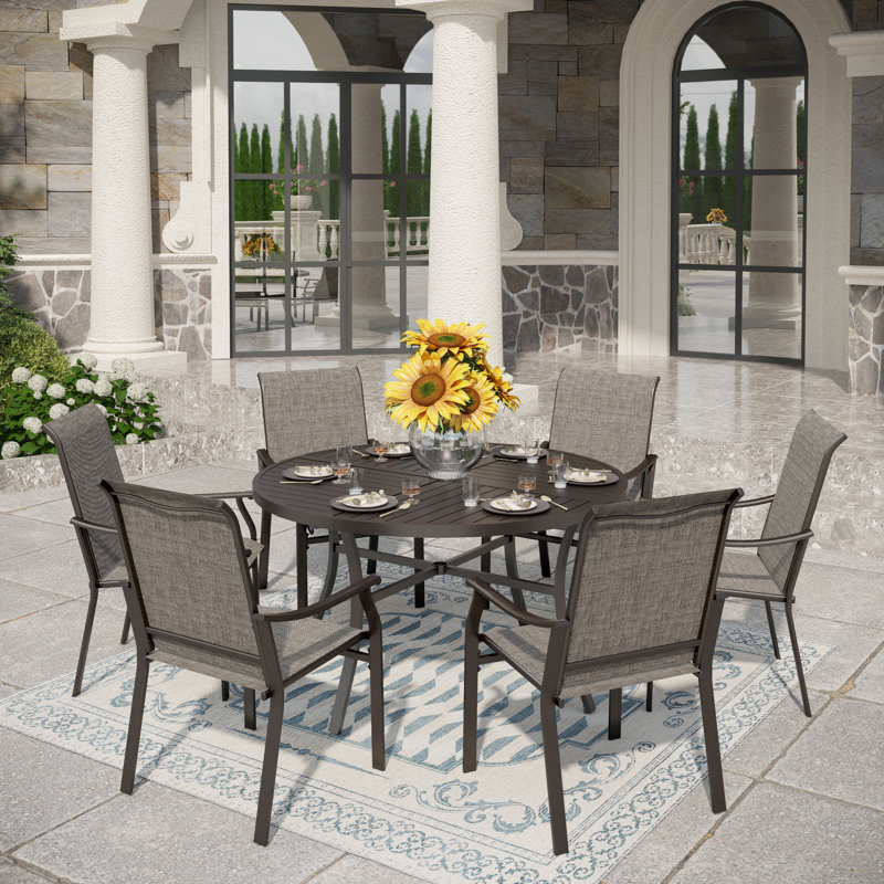 Sutiya 6 - Person Patio Dining Set with Round Table