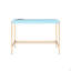 Bureau d'écriture bleu bébé et doré avec ports USB-899444753