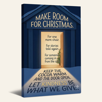 «Make Room For Text On Blue House Doorway Christmas», art mural sur toile