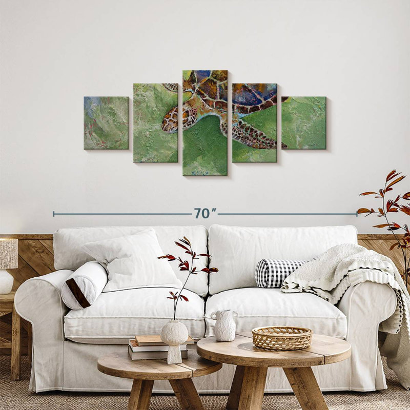 Tortue de mer des Caraïbes, H 24 po x l 55 po