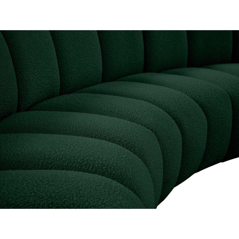 Canapé modulaire de coin symétrique de 174 po de large Izen, Tissu bouclé vert