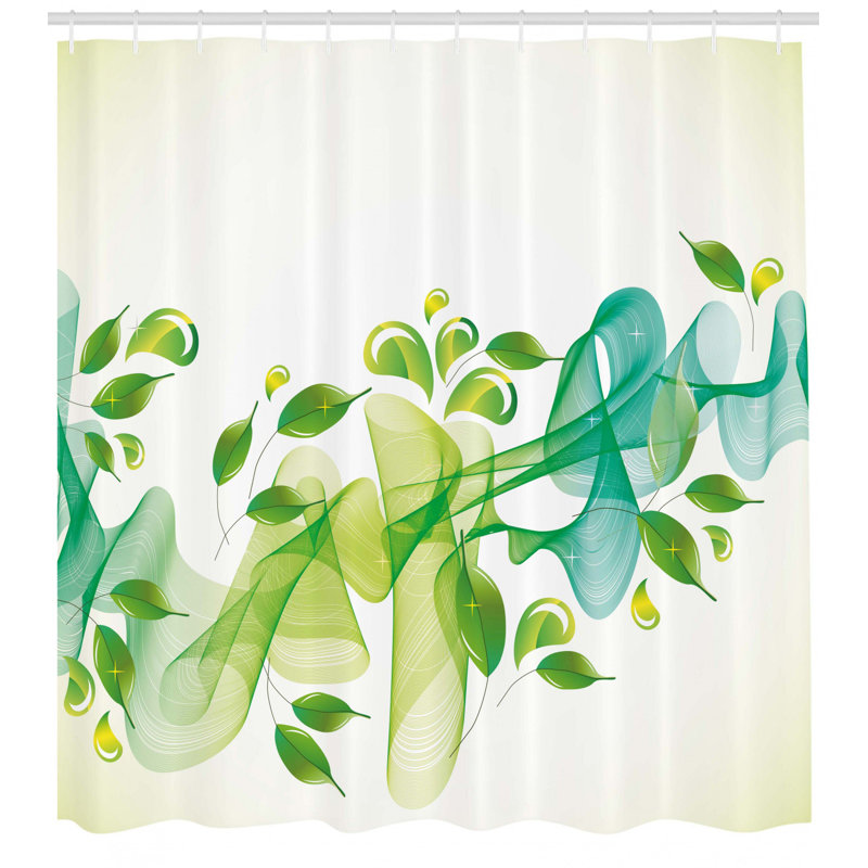 Floral Shower Curtain with Hooks Included, 75" H x 69" W