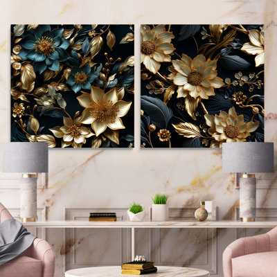 Paloma - Floral Acrylic Wall Art Glass Set Of 2