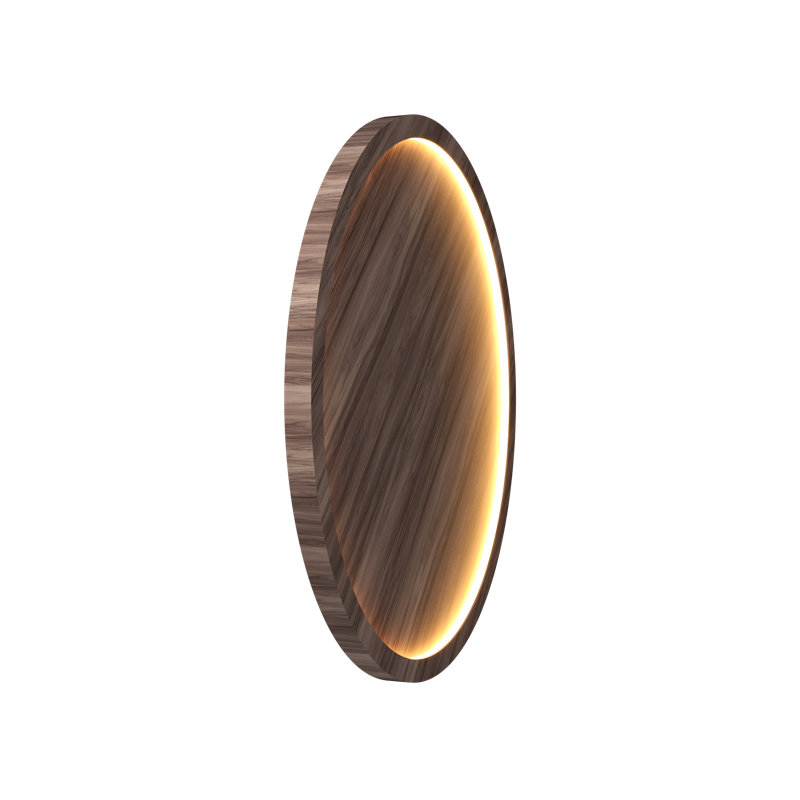 Plafonnier encastré 1 lumière DEL Naiá, Noyer américain, H 2,54 po x l 21,26 po x P 21,26 po