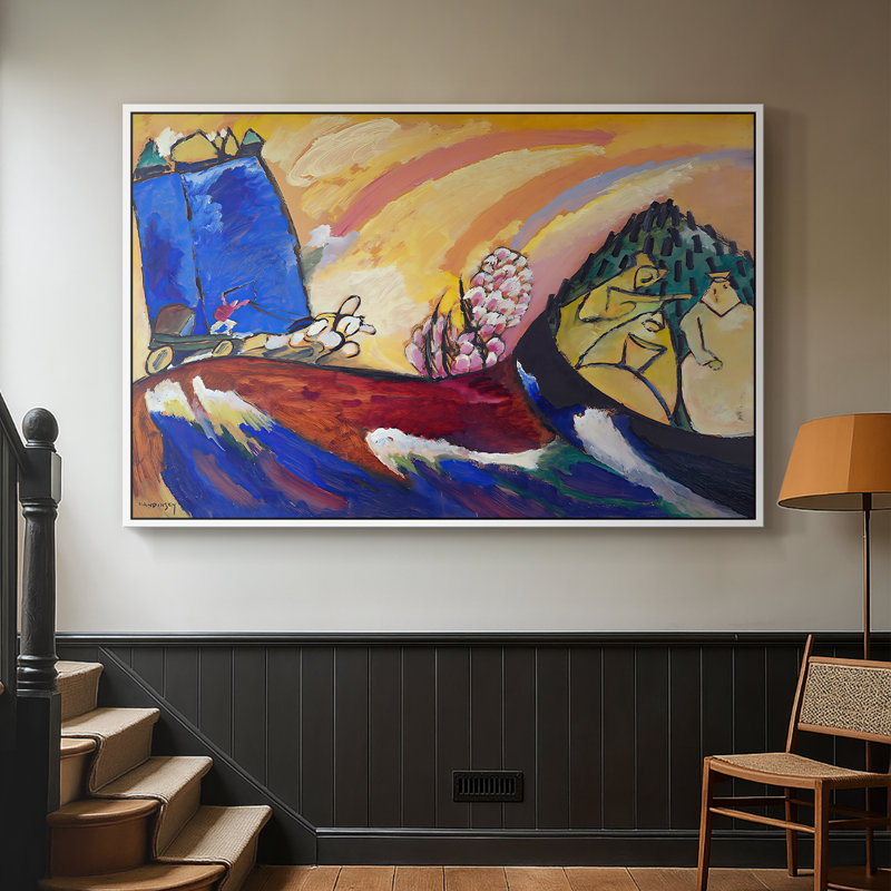 "Peinture avec troïka", toile de Wassily Kandinsky, 26 x 40, Blanc