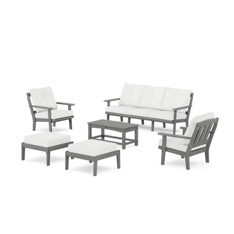Cape Cod 6 Piece Sofa Seating Group with Cushions