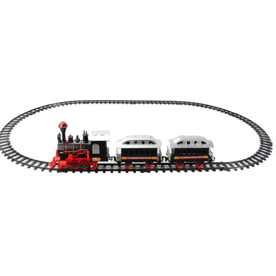 Ensemble de train lumineux et animé à piles 13 pièces rouge et noir avec son