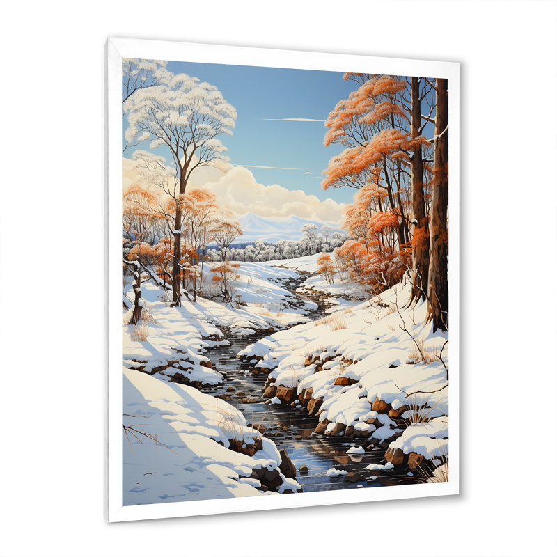 Snow Wonderland Pastoral - Imprimé, H 20 po x l 12 po x P 1 po, Cadre photo blanc