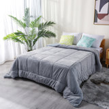 Luxury Flannel Fleece Comforter Plush Sherpa Back - Machine Washable Bedding Blanket Textured