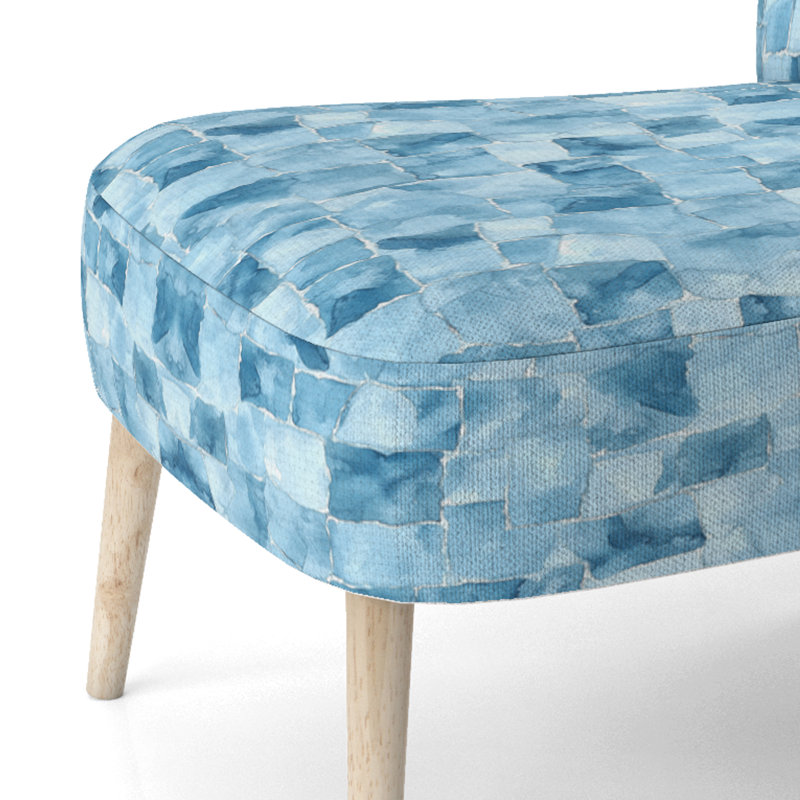 Fauteuil d'appoint abstrait bleu ardoise, Chaise d'appoint sans accoudoirs