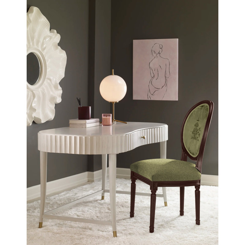 Helena Upholstered King Louis Back Side Chair, Espresso, 8789 Sage