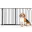 Dog Gate Wide Stair Gate with Door Pressure Fit 75-145W cm Black