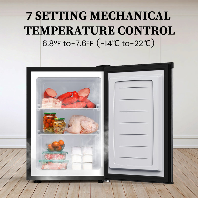 2.1 Cubic Feet Upright Freezer with Adjustable Feet, Silver