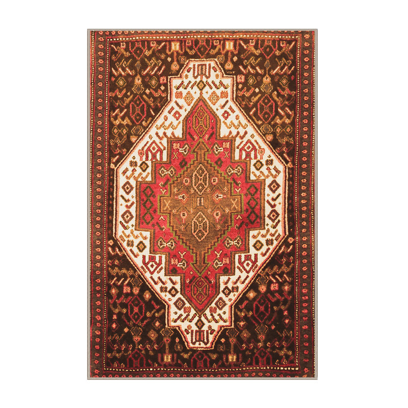 Tapis oriental brun / rouge / blanc de 8 pi x 10 pi Ferda
