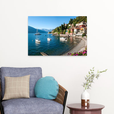Early Evening View Of Waterfront At Varenna Lake Como Lombardy Italy Abstract Contemporary Architecture City Art